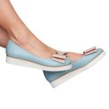 Balerini din piele naturala bleu Adele