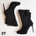 Cizme din piele intoarsa neagra 37