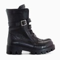 Ghete dama din piele naturala neagra Banshee