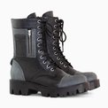 Ghete dama din piele naturala neagra Reed