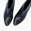 Ghete dama din piele neagra Derby