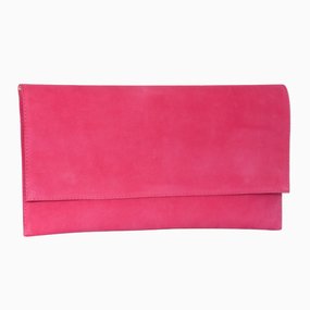 Plic de ocazie din piele intoarsa roz fuchsia