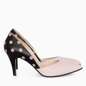 Stiletto cu din piele naturala neagra Danielle