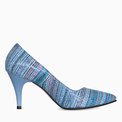 Stiletto cu toc comod din piele naturala imprimata Indigo