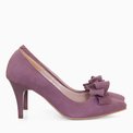 Stiletto din piele naturala lila Melissa