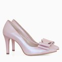 Stiletto din piele naturala roz Emma