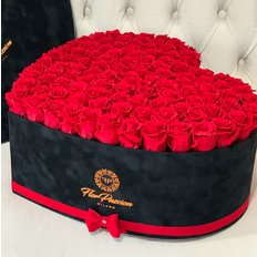 101 Rose Stabilizzate Box Cuore Velluto FlorPassion | Spedizione Rose Senza Tempo in tuttta Italia