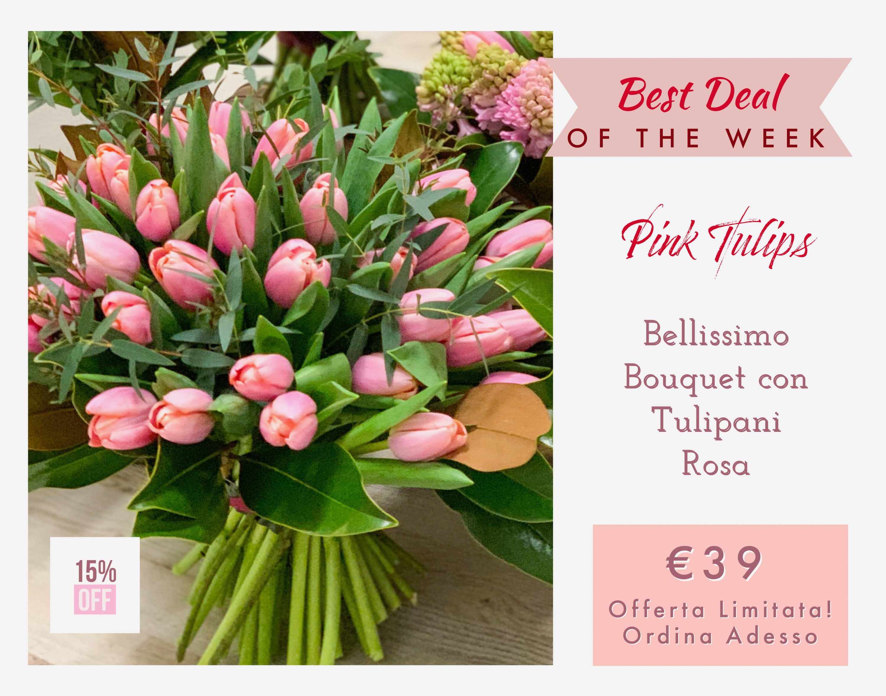 Bouquet Tulipani Rosa Consegna Fiori a Domicilio F
