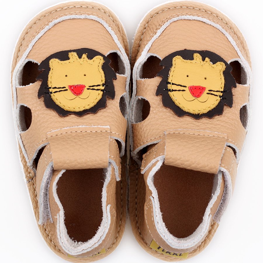 Barefoot kids sandals - Classic Cream Lion